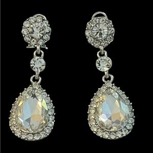 Elegant Silver Rhinestone  Drop Earrings